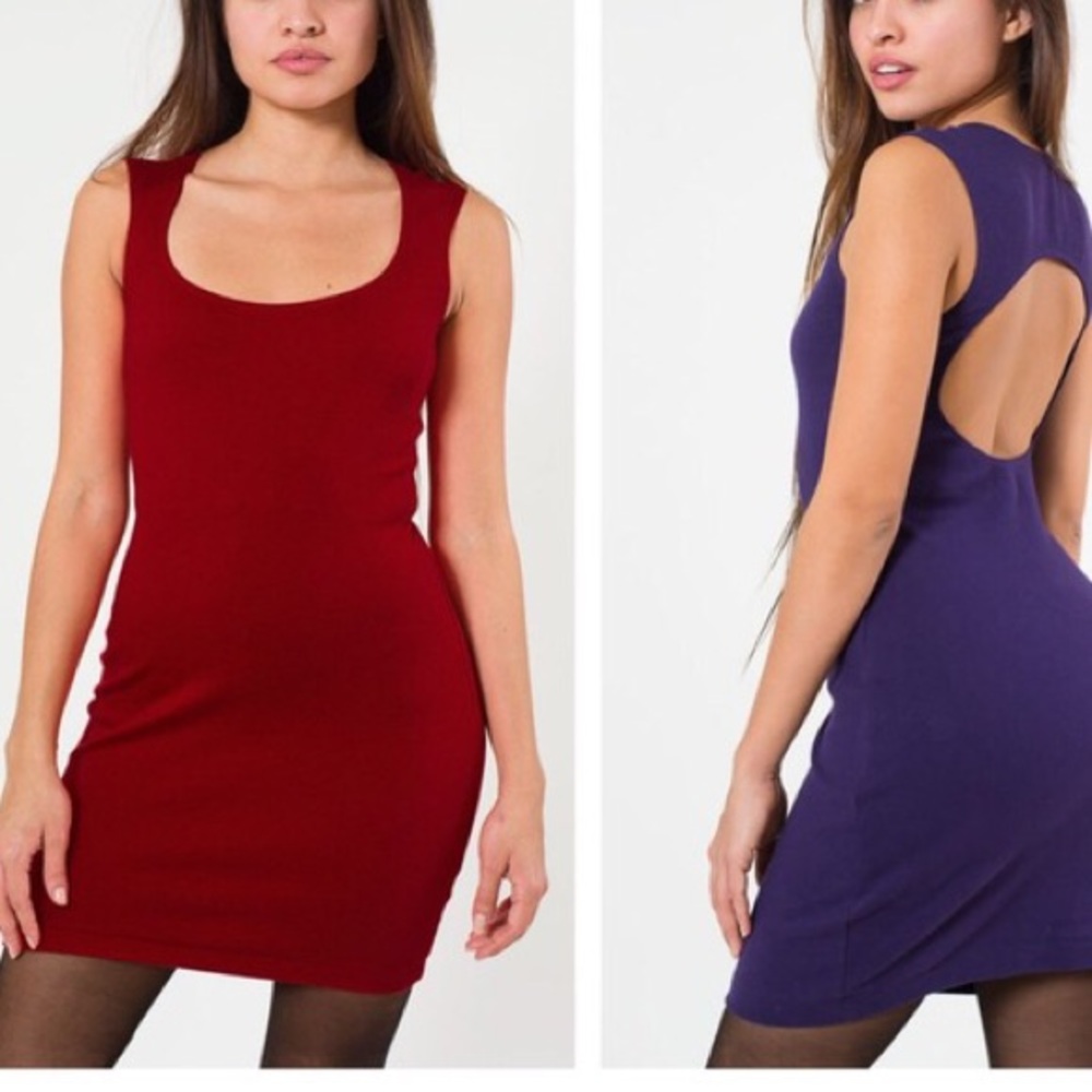 American Apparel Burgundy Open Back Dress S